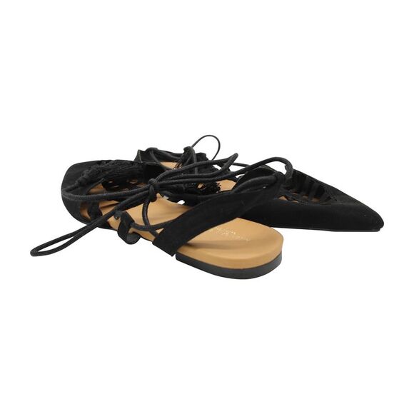 American Eagle Womens Multi Texture Straps Ballet Flats, Black, NWT - Picture 2 of 2